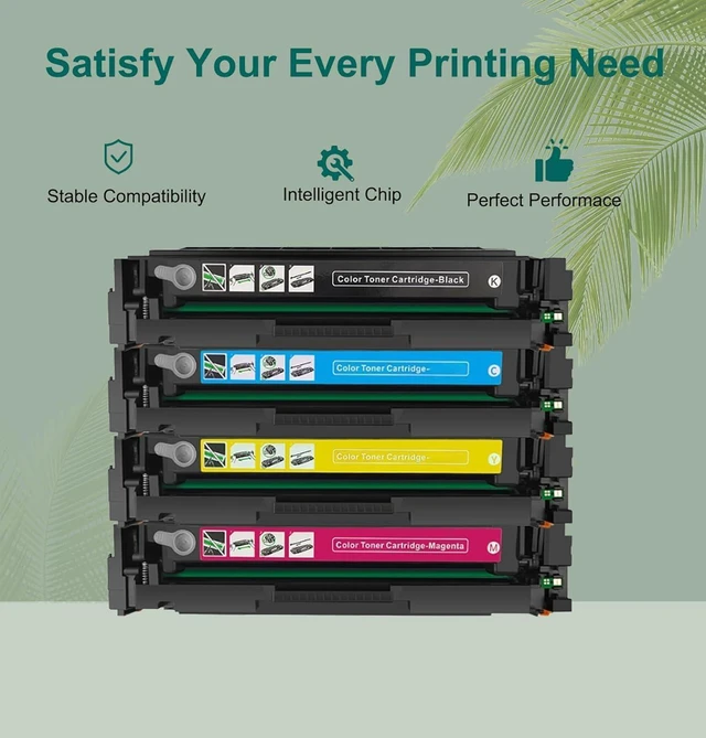 Alt view image 4 of 7 - 206A Toner Cartridges 4 Pack (with Chip) Compatible Replacement for HP 206A 206X for Color Laserjet Pro MFP M283fdw M283cdw M283fdn M282nw Pro M255dw M255nw M283 M255 Printer W2110A W2110X High Yield
