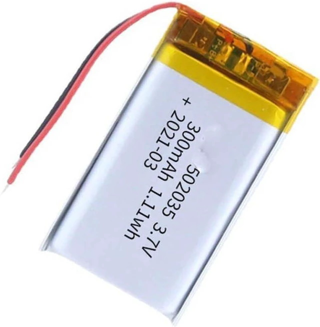 Alt view image 5 of 5 - 3. 7V 300mAh 502035 Li Ion Li Polymer with JST 2Pin Connector Compatible with DVD Players Mobile Devices Power Banks Laptops MP3 Players Cameras Tablets and Other Electronics