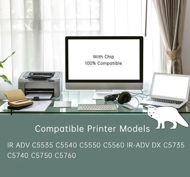 Alt view image 2 of 7 - GPR-55 Drum Unit Compatible with Canon IR ADV C5535 C5540 C5550 C5560 IR-ADV DX C5735 C5740 C5750 C5760 Printers, Enhanced Durability, Ideal for High-Volume Printing (1 Pack Black)