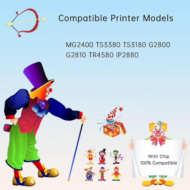 Alt view image 2 of 6 - ts3380 Ink Refill Compatible with Canon MG2400 TS3380 TS3180 G2800 G2810 TR4580 IP2880 Printers, Enhanced Durability, Ideal for High-Volume Printing (2 Set)