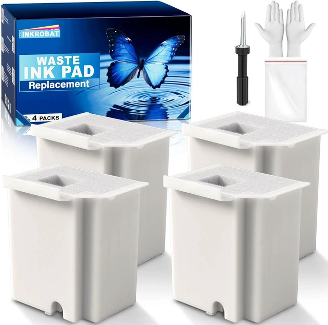 Main image of Waste Ink Pad Replacement with Reset Software for Ecotank ET-2800 ET-4800 ET-2720 ET-2803 ET-2400 ET-4700 ET2800 2800 4800 2720 2803 2400 4700 Printer, Maintenance Box with Reset Software (4 Pack)