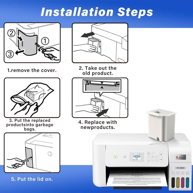 Alt view image 6 of 6 - Waste Ink Pad Replacement with Reset Software for Ecotank ET-2800 ET-4800 ET-2720 ET-2803 ET-2400 ET-4700 ET2800 2800 4800 2720 2803 2400 4700 Printer, Maintenance Box with Reset Software (4 Pack)