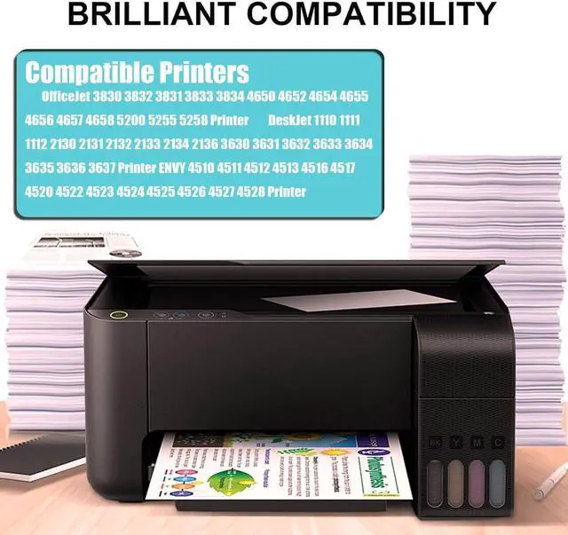 Alt view image 4 of 7 - Remanufactured 63XL Ink Cartridge Replacement for HP Ink 63 63XL Ink Cartridge Combo Pack for HP OfficeJet 3830 4650 4652 4655 5255 5258 Envy 4520 4512 (1 Black & 1 Tri-Color)