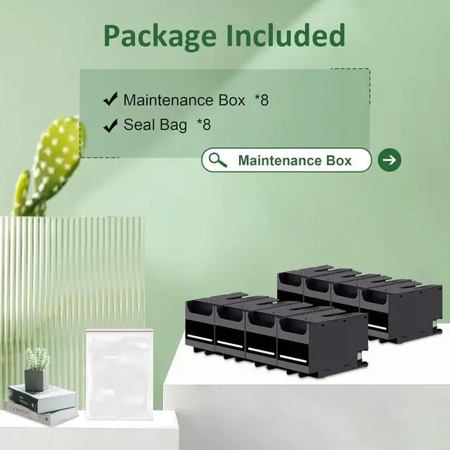 Alt view image 3 of 7 - T6715 T6716 Ink Maintenance Box Cartridge Replacement for Workforce Pro WF-3820 WF-4820 EC-4020 WF-4830 WF-4720 WF-4834 WF-4734 WF-4730 WF-4740 EC-4030 WF-M5799 WF-C5710 (8-Pack)