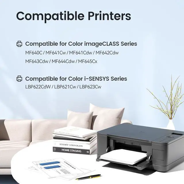Alt view image 2 of 7 - XJI 054H High Capacity Compatible Toner Cartridges Replacement for Canon 054 H, for Color imageCLASS MF641CW MF642Cdw MF644Cdw LBP622Cdw Laser Printer Ink(4 Pack, Black Cyan Magenta Yellow)