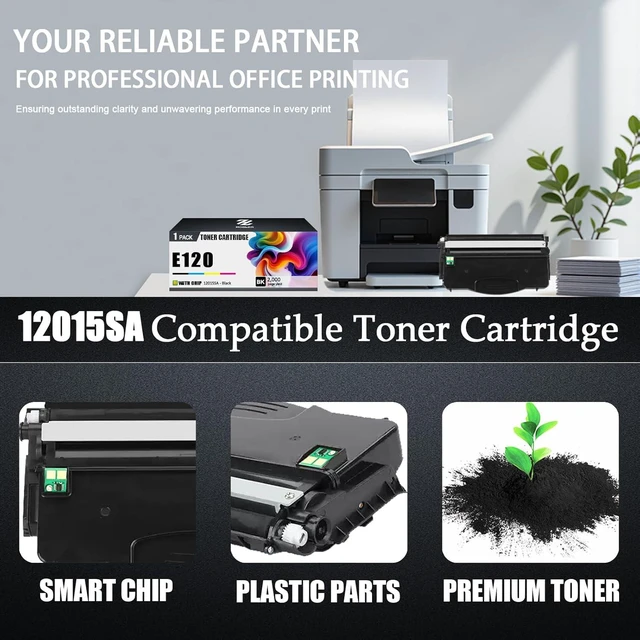 Alt view image 4 of 7 - E120 Toner Cartridges Compatible for Lexmark 12015SA Toner Cartridge Work for Lexmark E120 E120n Printers