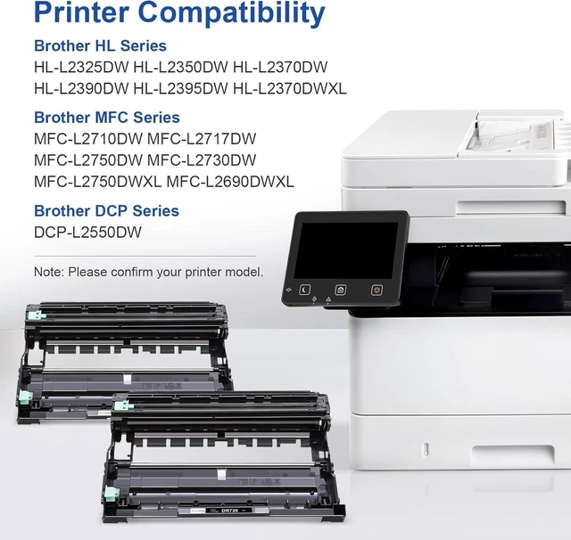 Alt view image 2 of 7 - Compatible Drum Unit Replacement for Brother DR-730 DR 730 DR730 Drum Unit Compatible with MFC-L2710DW MFC-L2750DW HL-L2395DW HL-L2370DW HL-L2350DW HL-L2390DW DCP-L2550DW Printer - 2 Pack