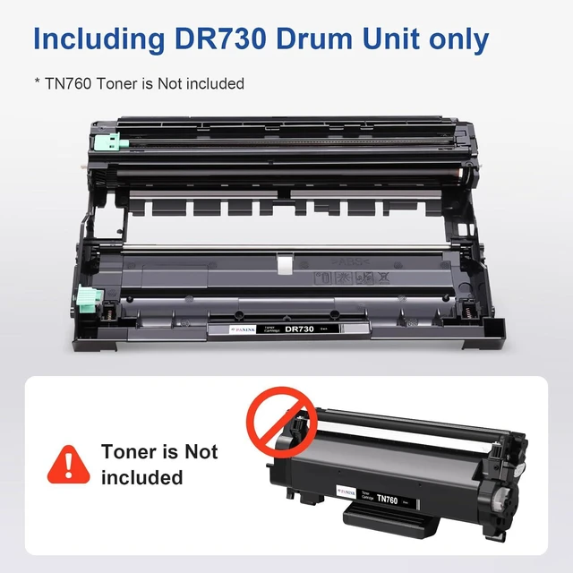 Alt view image 3 of 7 - Compatible Drum Unit Replacement for Brother DR-730 DR 730 DR730 Drum Unit Compatible with MFC-L2710DW MFC-L2750DW HL-L2395DW HL-L2370DW HL-L2350DW HL-L2390DW DCP-L2550DW Printer - 2 Pack