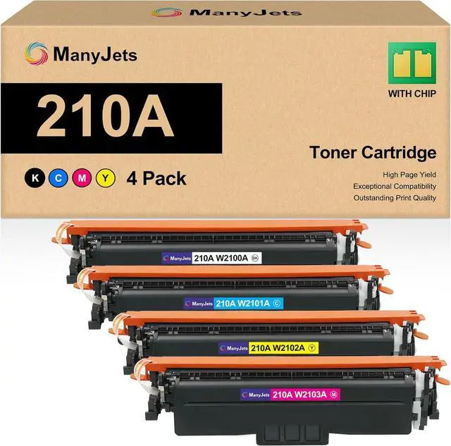 Main image of 210A Toner Cartridges 4 Pack with Chip Compatible for HP 210A/210X W2100A/W2100X High Yield Replacement for Color LaserJet Pro MFP 4301fdw/4301fdn/4201dw/4201dn Series Printer (4-Pack, BCMY)