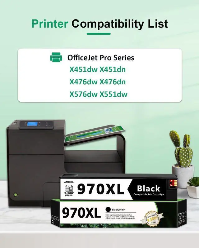 Alt view image 2 of 7 - 970XL Black Ink Cartridges High Yield Compatible 970XL 970 Ink Cartridges