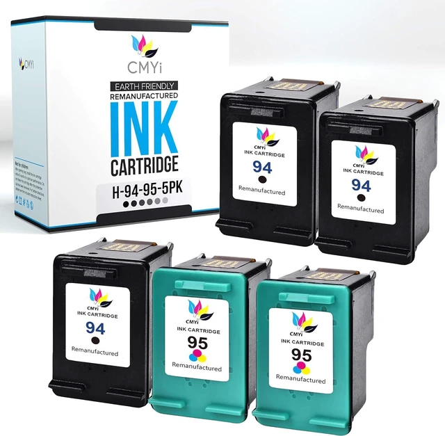 Main image of 94 95 Replacement Combo Pack Ink Cartridge for HP PhotoSmart B8300, B8330, B8338, B8350, B8353, 2605, 2608, 2610, 2610v, 2610xi, 2613, 2710, 2710xi, 7850, 8150, 8150v, 8150xi (3 Black, 2 Color)