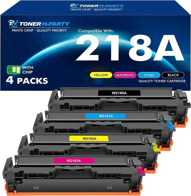 Main image of 218A Toner Cartridges 4 Pack for HP 218A 218X 218 3301fdw 3201dw with Chip