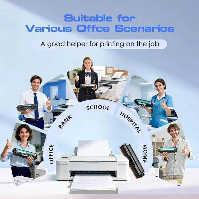Alt view image 7 of 7 - 414A Toner Cartridges 4 Pack for Color Laser Printer Jet Pro MFP M479fdw M454dw Replacement for HP 414A 414X Toner with Chip for M479fdn M454dn Enterprise MFP M480f M455dn M479 Series(C/M/Y/K)