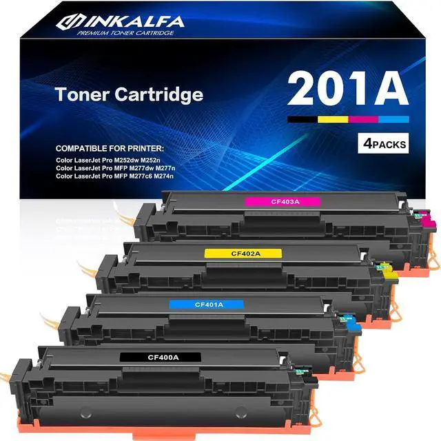Main image of 201X 201A Toner Cartridges 4 Pack Replacement for HP 201A 201X CF400X CF401X CF402X CF403X Work for HP Color LaserJet Pro MFP M277dw M252dw M277c6 M277 M252 Printer Ink Black Cyan Magenta Yellow
