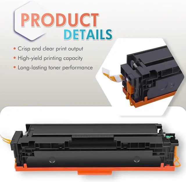 Alt view image 5 of 7 - 201X 201A Toner Cartridges 4 Pack Replacement for HP 201A 201X CF400X CF401X CF402X CF403X Work for HP Color LaserJet Pro MFP M277dw M252dw M277c6 M277 M252 Printer Ink Black Cyan Magenta Yellow