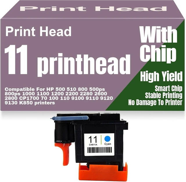 Main image of Replacement C4810A C4811A C4812A C4813A Print Head for HP, 11 Printhead for HP Designjet 70 100 110 500 510 500ps 800ps 9110 K850 Printers,11 Printhead-Cyan