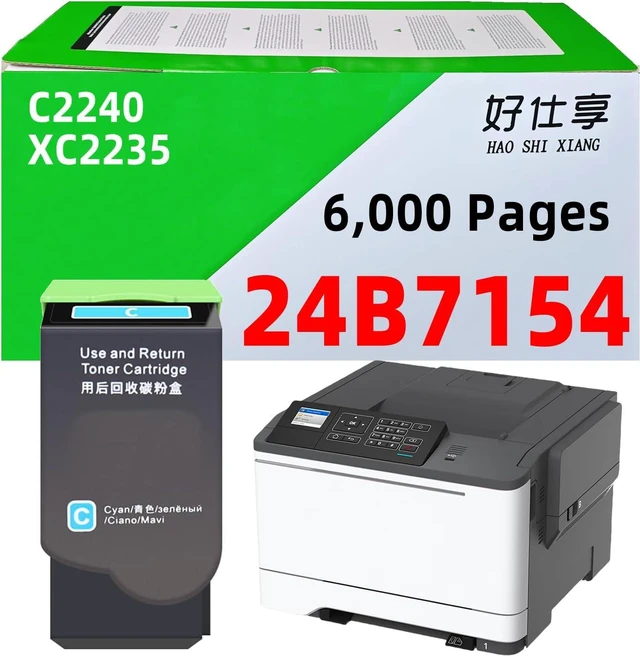 Main image of C2240 XC2235 24B7157 24B7154 24B7155 24B7156 High Yield Black and Color Toner Cartridge 78C0W00 Waste Toner Bottle Compatible with Lexmark C2240 XC2235 Laser Printer (24B7154-Cyan Toner)