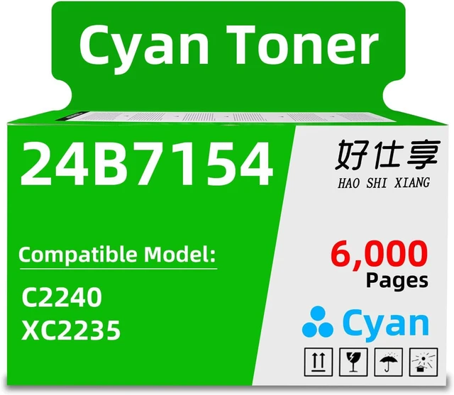Alt view image 2 of 6 - C2240 XC2235 24B7157 24B7154 24B7155 24B7156 High Yield Black and Color Toner Cartridge 78C0W00 Waste Toner Bottle Compatible with Lexmark C2240 XC2235 Laser Printer (24B7154-Cyan Toner)