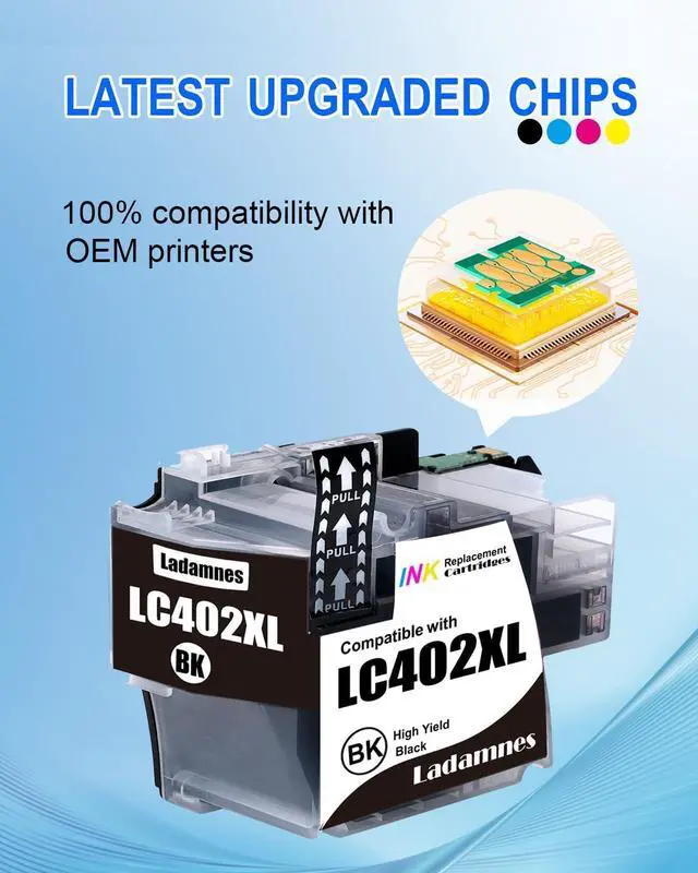 Alt view image 6 of 7 - LC402XL Compatible Ink Cartridge Replacement for Brother LC402 Ink Cartridge LC402XL High Yield Work with MFC-J5340DW MFC-J6540DW MFC-J6940DW Printer (1 Black, 1 Cyan, 1 Magenta, 1 Yellow, 4 Pack)