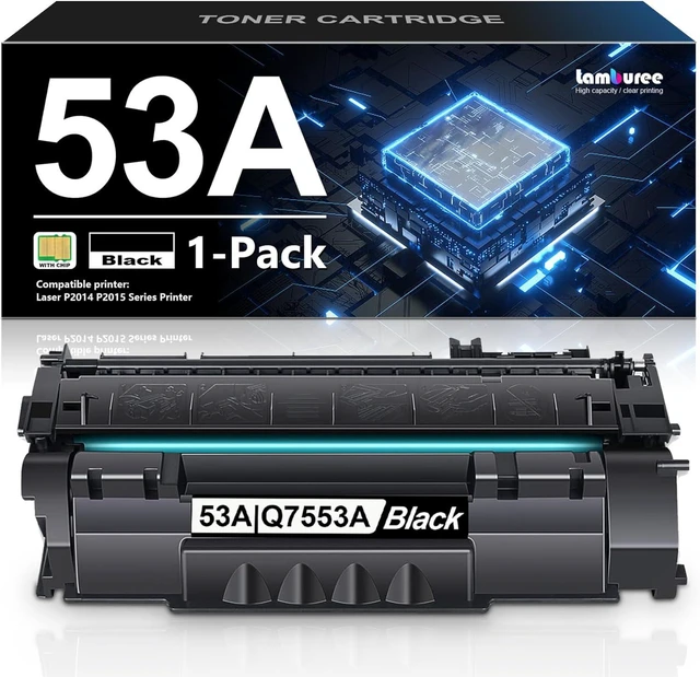 Main image of 53A 49A Toner Cartridge with Chip 1-Pack Replacement for HP 53A 49A Toner Works with Laser P2015 P2015d P2015dn P2014 Series; Laser M2727 MFP Series Printer (Q7553A/Q5949A)