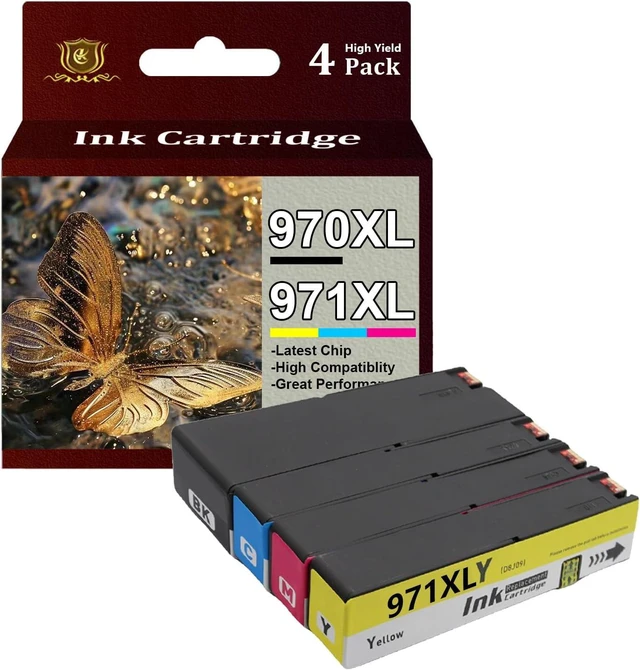 Main image of 970XL/971XL Ink Cartridges Replacement for HP 970XL 971XL 970 XL 971 XL Ink Cartridge Combo Pack Work for HP OfficeJet 6600 6100 6700 7110 7610 7612 7510 Printers