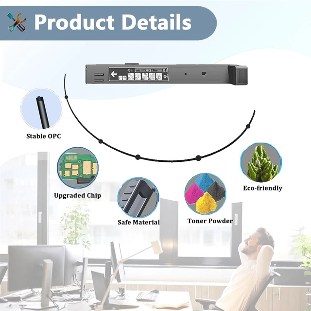 Alt view image 4 of 7 - 827A Toner Cartridges Replacement for HP 827A CF300A CF301A CF302A CF303A Toner Cartridge Work for HP LaserJet M880z+ M880z M880z+NFC Printers