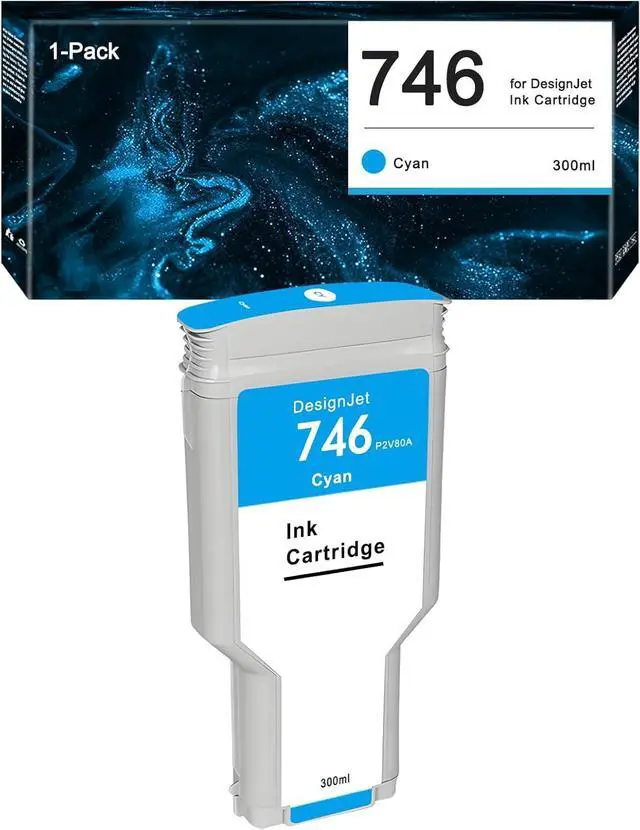 Main image of 746 Ink Cartridge HP 746 Cyan P2V80A Replacement DesignJet Z6 DesignJet Z9+ Large Format Printer 300ml 1-Pack