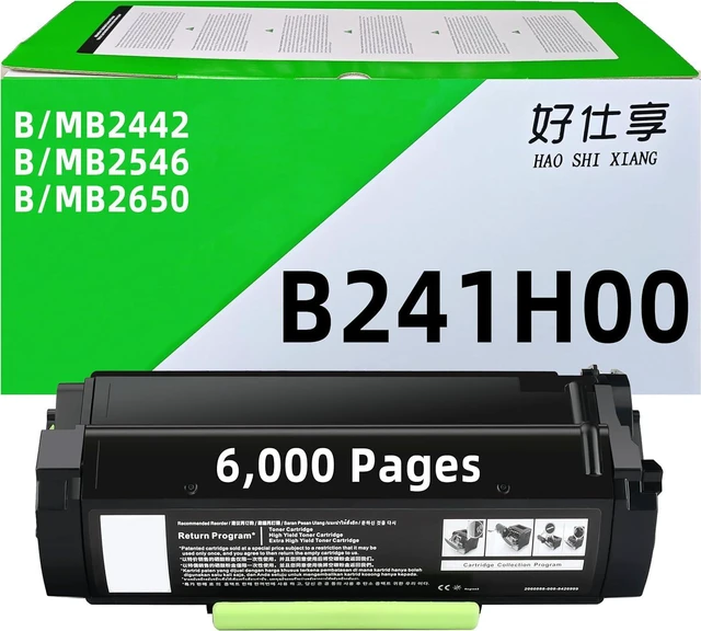Main image of B241H00 B240HA0 Remanufactured High Yield Toner Cartridge Compatible ONLY for Lexmark B2442 MB2442 B2546 MB2546 B2650 MB2650 Series Laser Printers (B241H00-1Pack-6000Pages)