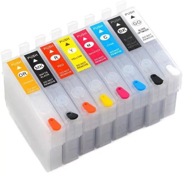 Alt view image 2 of 6 - T324 T3240-T3249 Compatible Refillable Ink Cartridge Compatible with SureColor P400 SC-P400 Printer with Permanent Chip