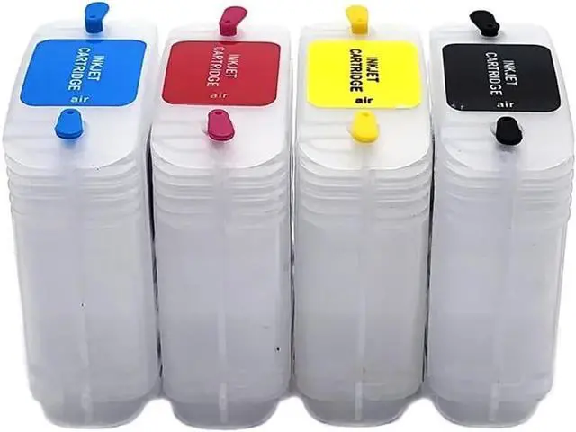 Alt view image 2 of 6 - Refillable Ink Cartridge Set of 4 Colors with Auto Reset Chip Compatible with DesignJet 500 500PS 800 800PS Printers
