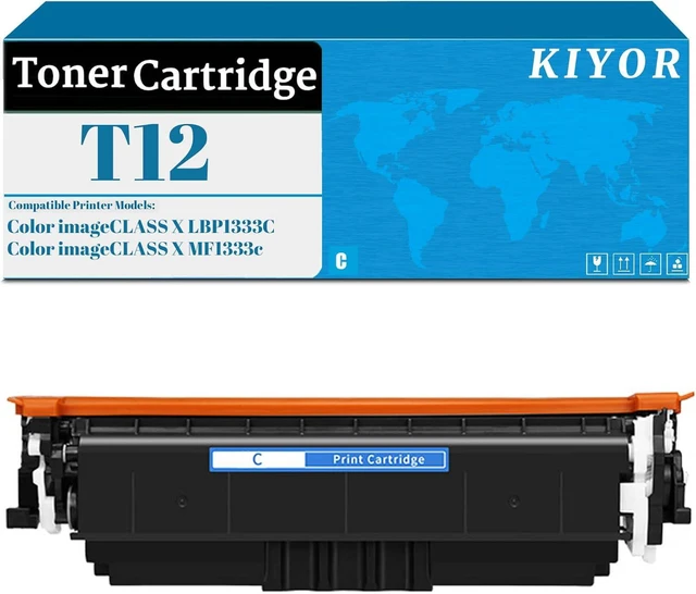 Main image of T12 Toner Cartridge Compatible for Canon T12 Ink Work for Color imageCLASS X LBP1333C MF1333C Printer (1Cyan)