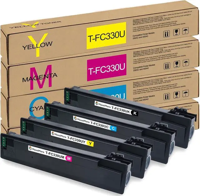 Main image of MasaiMara T-FC330U Compatible Toner Cartridges Replacement for Toshiba E-Studio 330AC 400AC Printer (Black T-FC330U-K, Cyan T-FC330U-C, Magenta T-FC330U-M, Yellow T-FC330U-Y, 4 Pack)