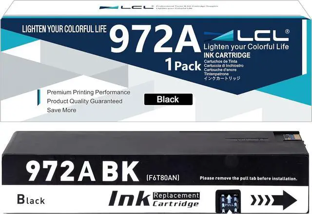 Main image of LCL 972A Ink Cartridge Replacement for HP 972A 972 F6T80AN 972X 3.5K for HP PageWide 352dw 377d,PageWide Pro 452dw 452dn 477dw 477dn 552dw 577dw/z,PageWide Managed P55250dw (1-Pack,Black)