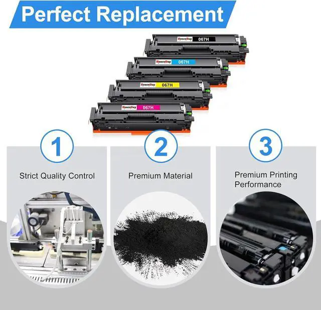 Alt view image 6 of 7 - Compatible Canon 067H 067 Toner Cartridge Set for Canon CRG-067H 067H 067 Work with Color ImageClass MF656Cdw LBP632Cdw MF654Cdw MF653Cdw LBP633Cdw MF650C LBP630C MF652Cw - 4 Pack