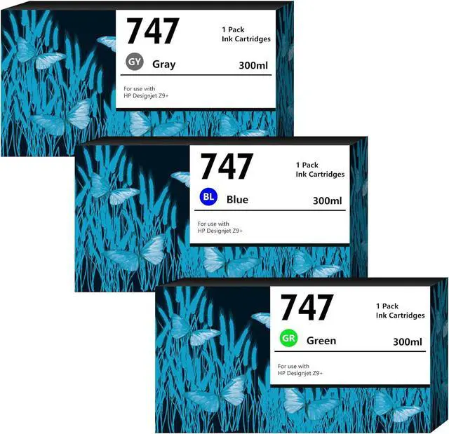 Main image of 747XL Ink Cartridges 3-Pack (300-ml Matte Black/Cyan/Magenta/Yellow) Compatible with HP 747 747XL Ink Cartridge Replacement for HP Designjet Z9+