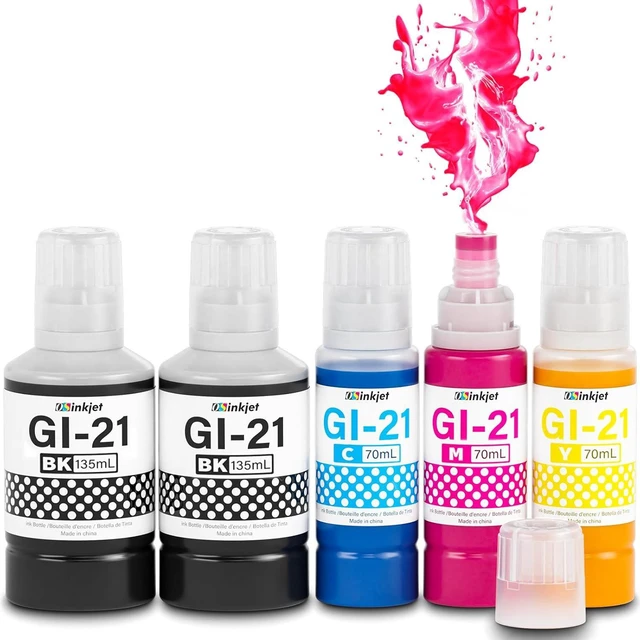 Main image of G3270 Ink Refill Bottles, GI-21 Ink Refill Bottles Compatible for Canon Megatank G3270 G3260 G2270 G4270 G1220 G1230 G3262 G2260 Printer, 21 GI21 Ink(2BK C M Y)