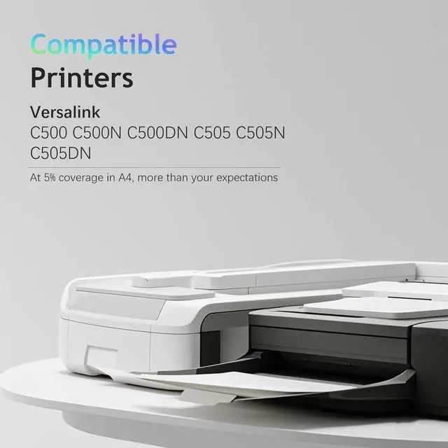 Alt view image 3 of 5 - Versalink C505 Toner Bundle Replacement Compatible with VersaLink C500 Toner 106R03862 106R03861 106R03860 106R03859 Ink for Xerox VersaLink C505 C500 Printer (4 Pack, Black Cyan Yellow Magenta)