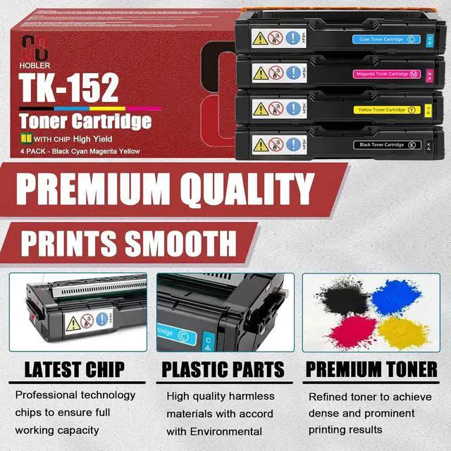 Alt view image 4 of 7 - TK152 Toner Cartridges Compatible for Kyocera TK-152 TK-152K TK-152C TK-152M TK-152Y Toner Cartridge Work for Kyocera FS-C1020 FS-C1020MFP FS-C1020MFP+ Printers 1 Yellow Pack