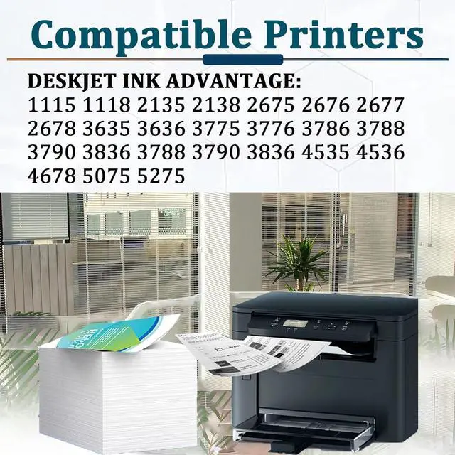 Alt view image 2 of 7 - 664XL Printer Ink Cartridge Replacement for HP Ink 664 664XL Cartridge Combo Pack Compatible for HP DESKJET 1115 1118 2135 2138 2675 2676 2677 Printers, 2 Packs Combo Pack