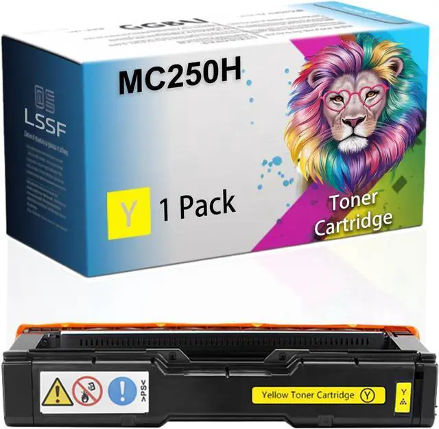 Main image of Compatible for Ricoh M C250FW M C250FWB M C251FW P C301W P C311W Printers, MC250H 408336 408337 408338 408339 Toner Cartridge, Ultra-High Print Page Count with Chip 6200 Pages (Yellow)