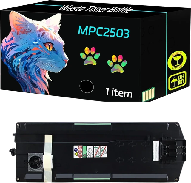 Main image of High Yield MPC2503 Waste Toner Bottle Compatible for Ricoh MP C2003 C2503 C3003 C3503 C4503 C5503 C6003 C2011 C2004 C2504 C3004 C3504 C4504 C6004 Printers, Print Clearly (1 Pack Black)