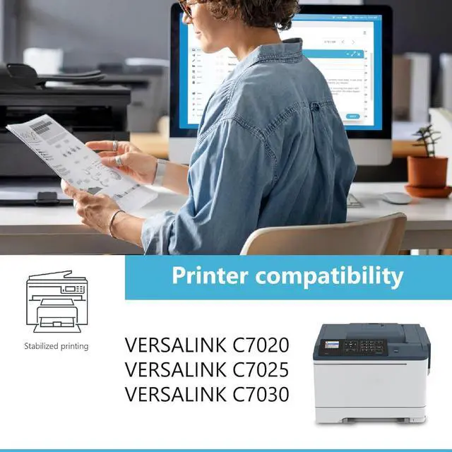 Alt view image 3 of 7 - C7020 /C7025 /C7030 Extra High Capacity Toner Cartridges (4Pack, 1BK/1C/1M/1Y) - Lovn 106R03737 106R03740 106R03739 106R03738 Toner Set Replacement for Xerox VersaLink C7020 C7025 C7030 Printer