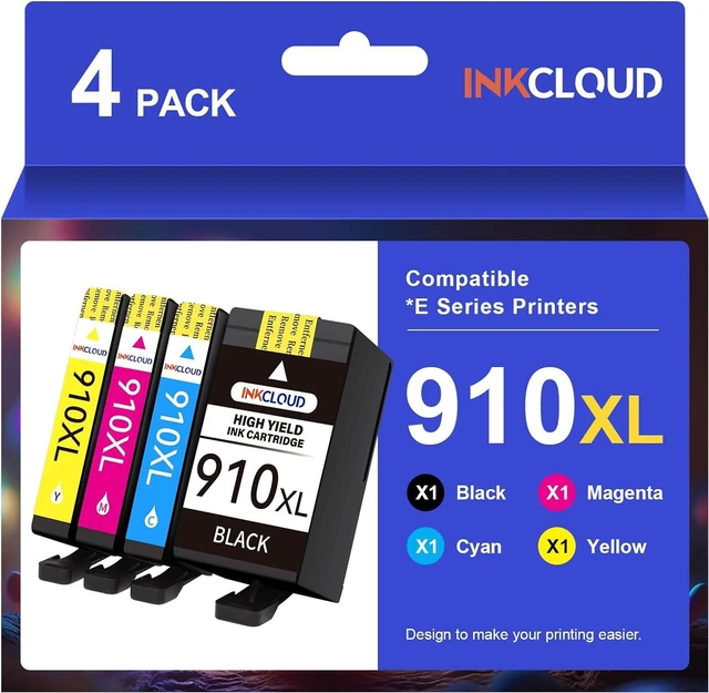 Main image of Remanufactured 910XL Ink Cartridges for HP Printers Replacement for HP 910XL Ink Cartridges Combo Pack to Work with HP OfficeJet Pro 8020 8025 8028 8035 Printers 4 Pack