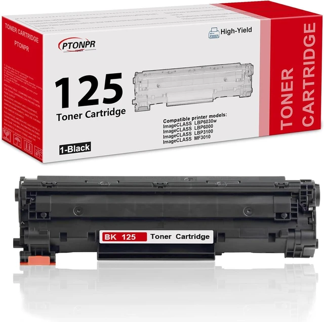 Main image of 125 High-Yield Black Toner Cartridge 1-Pack Replacement for Canon 125 Toner Cartridge for ImageCLASS LBP6030w LBP6000 MF3010 Printer
