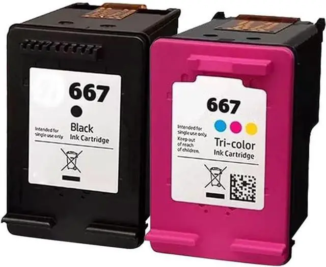 Main image of LEBOK for HP 667 Black | 667XL Tri-Color | 2 Ink Cartridges | 3YM79AL and 3YM78AL
