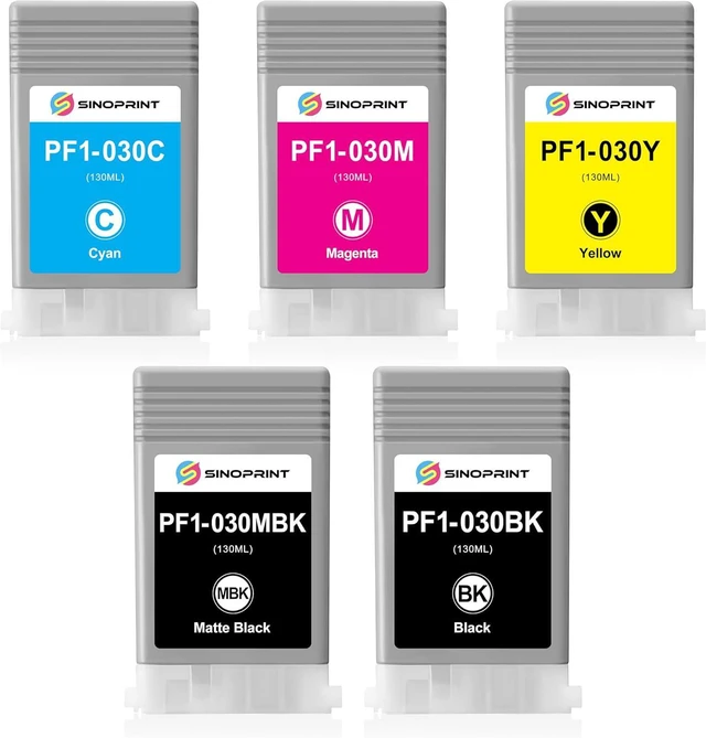 Main image of Compatible Pigment Ink Cartridge Replacement for Canon PFI030 PFI-030 PFI-030MBK PFI-030BK PFI-030C PFI-030M PFI-030Y ImagePrograf TA-20 ImagePrograf TA-30 (5-Pack CMYBKBK)
