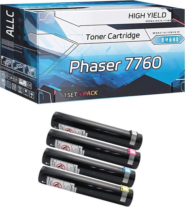 Main image of Compatible for Xerox Phaser 7760 Toner Cartridge Work for Xerox Phaser 7760 7760DN 7760DX 7760GX Printers, with Chip, High Yield 25000 Pages, Clear Printing (Multicolor)