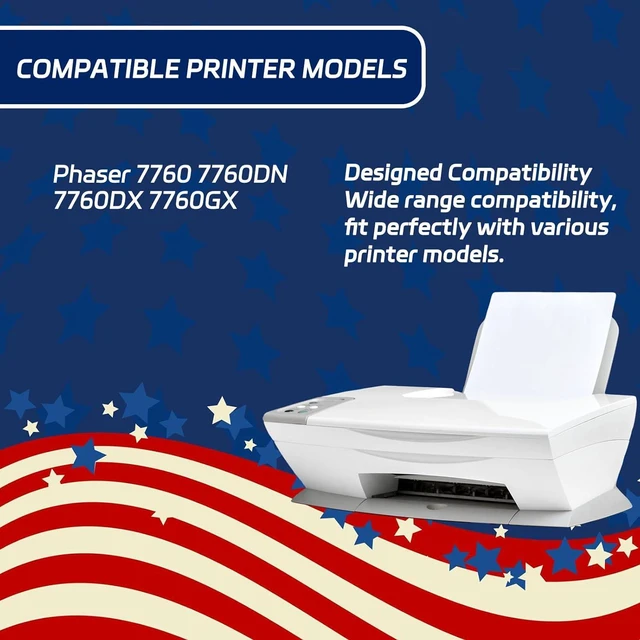 Alt view image 2 of 7 - Compatible for Xerox Phaser 7760 Toner Cartridge Work for Xerox Phaser 7760 7760DN 7760DX 7760GX Printers, with Chip, High Yield 25000 Pages, Clear Printing (Multicolor)