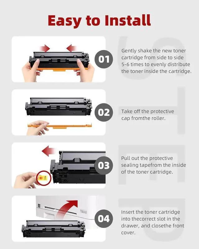 Alt view image 5 of 7 - 054H Toner Cartridge Compatible with Canon 054 054H CRG-054 CRG-054H Replacement for Canon Color ImageClass MF640C MF641CW MF641Cdw MF642Cdw MF643Cdw MF644Cdw LBP622Cdw Printer(4 Pack)