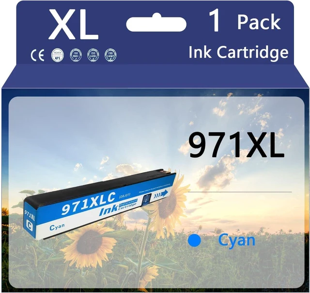 Main image of 970XL 971XL High Yield Ink Cartridges for HP 970XL 971XL Ink Cartridges High Performance Replacement Parts Work for HP Officejet Pro X451dn X451dw X476dn X476dw X551dw X576dw Printers,Cyan